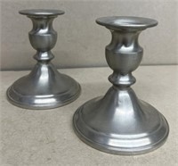 Web pewter plated candleholders