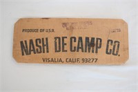Nash De Camp Co Wood Advert Sign