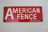 Porcelain Enamel American Fence Sign