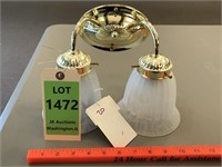 Polish brass 2 bulb light fixture