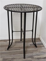 Patio bar-height bistro metal table, 40" h x 3