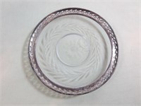 Glass Plate w/Sterling Trim Ring