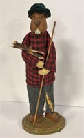Fishing Beaver Doll Figurine 16" tall