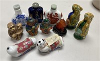 Vintage Cloisonne Sculptures, Snuff Bottles, and C