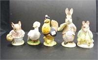 Five various Beatrix Potter figurines