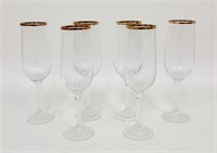 6 GOLD RIM CHAMPAGNE GLASSES