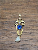 10k Gold pendant with stones