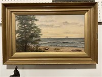 ILLEGIBLY SIGNED COASTAL PAINTING