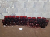 Red glass collectors lot