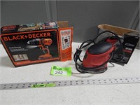 Electric sander and Black & Decker cordless drill