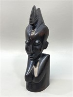 Ebony Nigeria Carved Ebony Femal Bust Sculpture