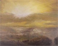 Sunrise Seascape, Oil on Art Board