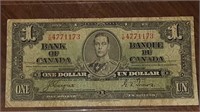 1937 BANK OF CANADA $1.00 NOTE Y/M4771173