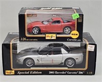 2 Collectible Die Cast Corvettes