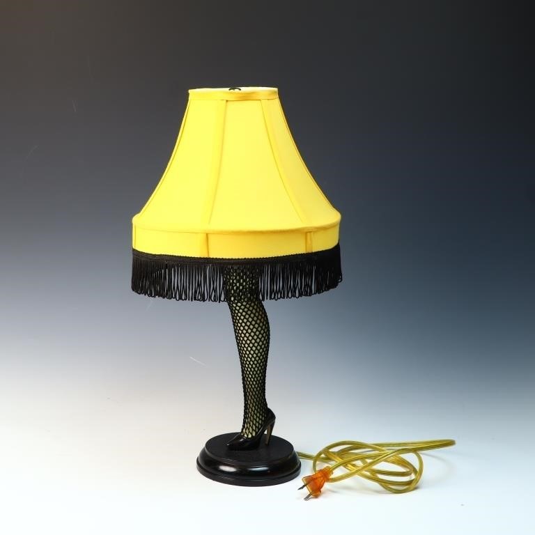 Fishnet leg lamp 19 inches tall