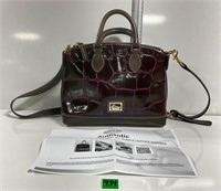 Fab Dooney & Bourke Burgundy/Brown Croc Embossed