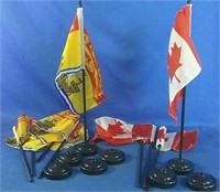 5 New Brunswick flags 4 Canadian flags