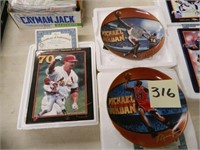 (2) Michael Jordan Collectors Plates, (1) Mark
