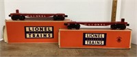 2 Lionel flat cars