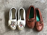 2 PAIR OF MOCASSIN SHOES