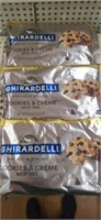 3- 8.5oz bags of Ghirardelli cookies and creme