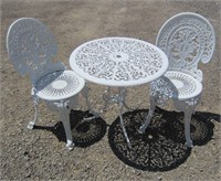 Metal Bistro Table & Chairs - 25.5"h x 26"dia