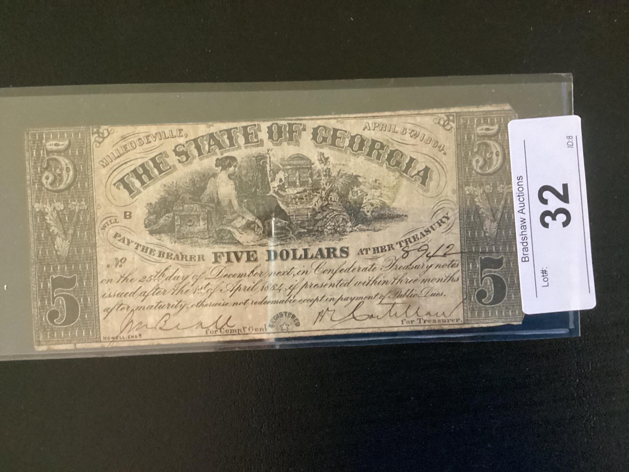 THE STATE OF GEORGIA FIVE DOLLARS