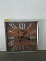 Wood & metal clock 24x24