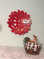Rooster & Red Decorative Plate