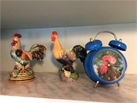 2 Roosters & Clock