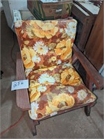 Vintage Wooden Chair w/ Floral Cushion
