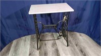 Cast Iron Singer Sewing Machine Base wi Marble Top