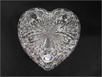 Bohemia lead crystal heart shaped trinket box,