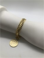 14k Bracelet and 14k coin charm