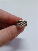 Men's Large Double Knot Infinity Ring Marked 9