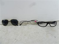 Lot of 3 Glasses - Aviator Sunglasses Wire Frame