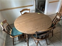 Kitchen wooden table round and 4 chairs