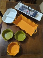 Collection of serving dishes