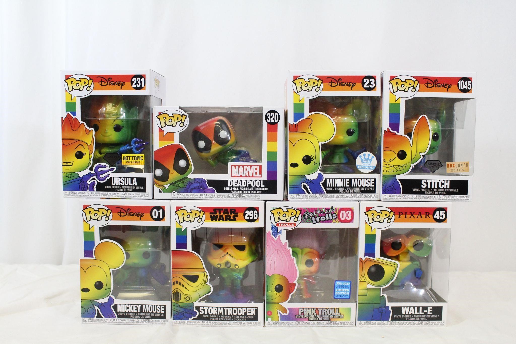 8 Disney/Pixar/Marvel & More Rainbow Pop Funkos