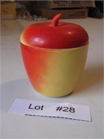 Vintage Glass Apple Sugar Bowl