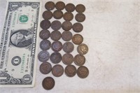 lot 28 Indian Head Pennies Coins