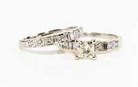Jewelry 18kt White Gold Diamond Wedding Ring Set