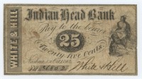 25¢ Scrip Dated Oct. 1862, Indianhead Bank -