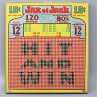 MINT Vintage JAR OF JACK Gambling Punch Board