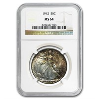 1942 Walking Liberty Half Dollar Ms-64 Ngc