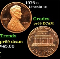 Proof 1976-s Lincoln Cent 1c Grades GEM++ Proof De