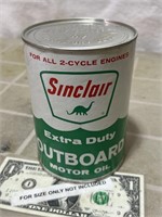 Vintage composite Sinclair outboard motor oil