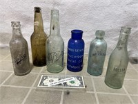 Vintage antique glass bottle advertising lot