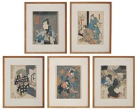 5 Japanese Woodblock Prints
