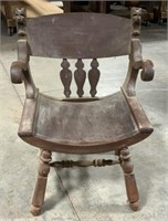 Antique Scroll Chair With Lion Heads